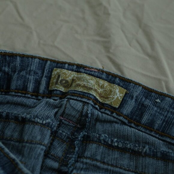 Y2K l.e.i. Jeans Kids 10 Regular Butterfly Embroidered Flare Blue Denim - Picture 4 of 10